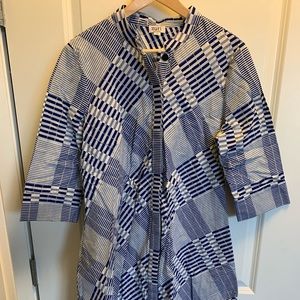 Zuri dress blue and white pattern